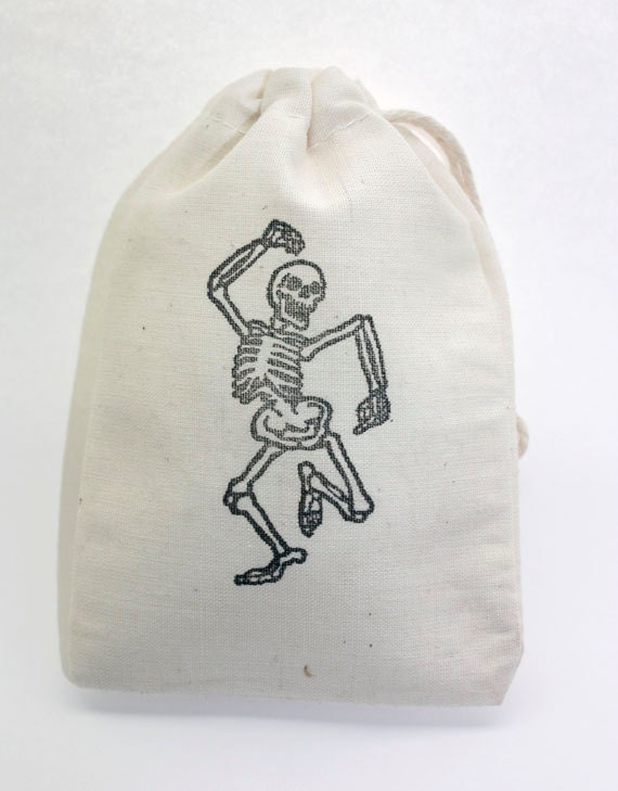 Items similar to 10 3x5 Skeleton Bags, Halloween Favor Bags, Halloween