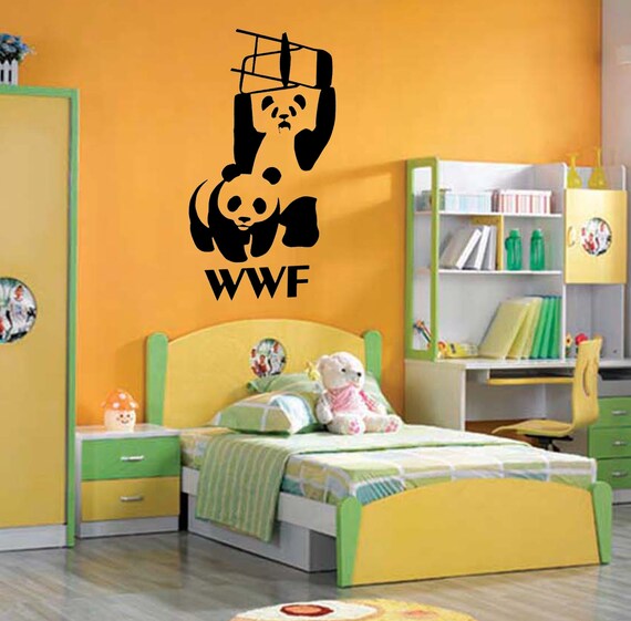 WWF Panda Chair Fighting Wall Art Sticker Animal by