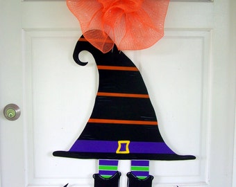 Halloween Witch Hat Shoes Door Hanger Fall Door Decor