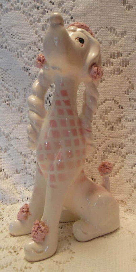 Vintage Kreiss Pink Poodle Figurine Spaghetti by ValeriesVintages