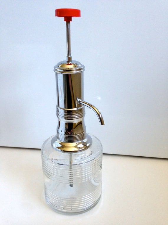 Deco Ketchup Condiment Dispenser Glass Chrome