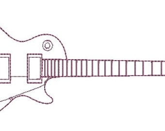 Electric Guitar Embroidery Design Instant Download