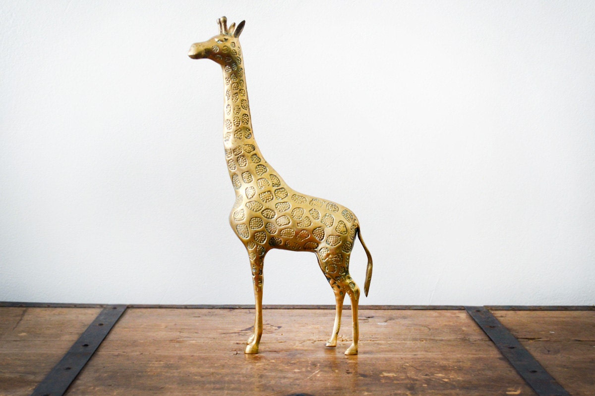 Tall Brass Giraffe Statue Vintage Brass Giraffe Figurine