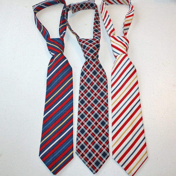 Items similar to Boys Ties/Neck tie Toddler, Baby Boy, Boys red, navy ...