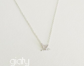 Bird Necklace - Small Necklace, Everyday Necklace, Simple Necklace, Charm Necklace, Silver Bird Necklace, Bridesmaid Necklace