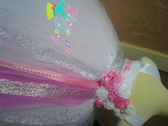 White Flower girl dress- Lace pink flower girl dress-Vintage inspired flower girl dress- Pink and White Couture Flower Girl Dress