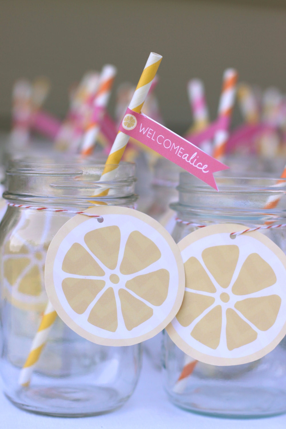 Printable straw flags drink tag and sign set by PrettiestPrintShop