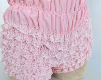 Vintage boudoir 50's ruffle bottoms pink panties