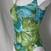 Tan thru swim suit tiger net bathing suit Tropical body suit tan thru not see thru USA 12 to 14
