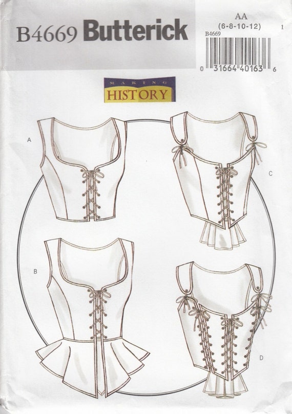 Butterick B4669 Renaissance Medieval Laced Corsets by CedarSewing