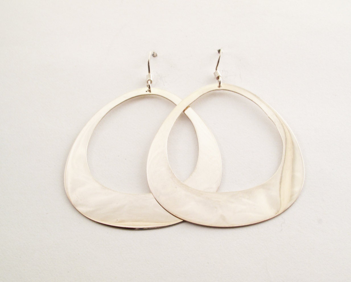 Hanging Hoop Earrings Sterling silver earrings Light
