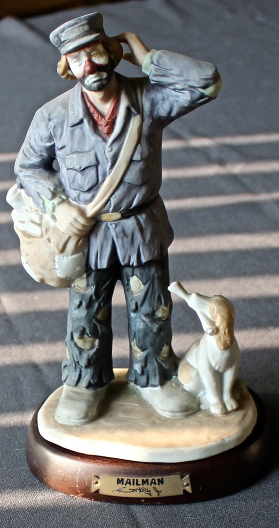 Emmett Kelly Jr. Flambro Mailman Figurine by SECollectableAntique