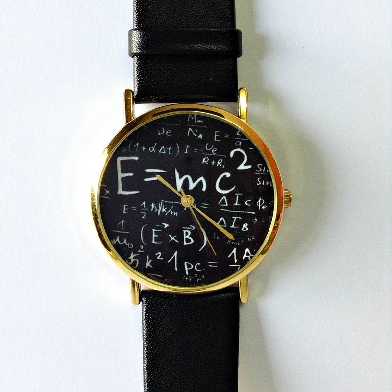 Math Watch Albert Einstein Watch Mens Women Watches Leather Wrist Science Jewelry Gift Teacher Math Physics E Mc2