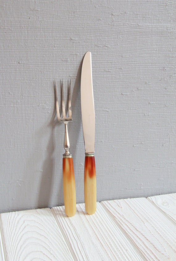 Vintage French Serving Knife and Fork Large by OuiLoveVintage