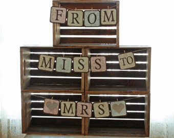 Bridal Shower Decorations - Bridal Shower Banner - From Miss to Mrs Banner - Bachelorette Banner - Custom Order