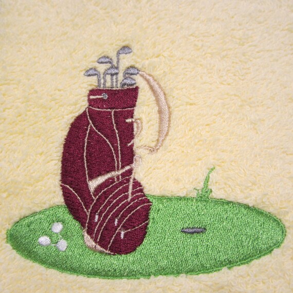 Golf Bag towel 16x26 100 cotton towel with by TheJoysofStitching