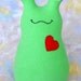 Handmade Slug, Stuffed Animal Plush Doll Kids Art Toy, Hug Me Slug, Personalized Tag, Purple, Green, Bright Red Fleece, 12 inch, Ready-made