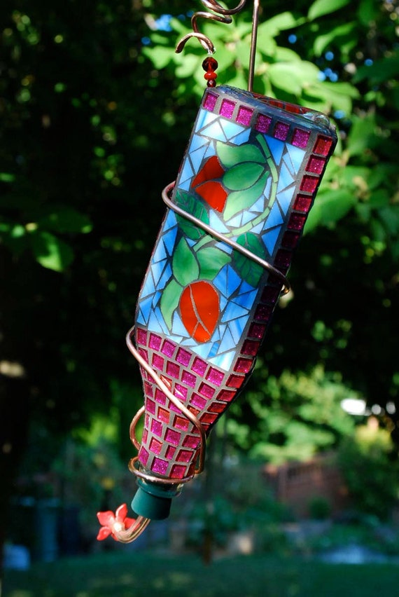 Hummingbird Feeder Stained Glass Mosaic