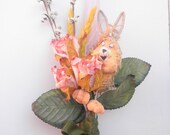 Rabbit Greek Easter Candle.  Flowers with Mr Rabbit Bouquet  Lambada. Hare Easter Lampada. Goddaughter Labada from godmother //Î›Î±Î¼Ï€Î¬Î´Î±