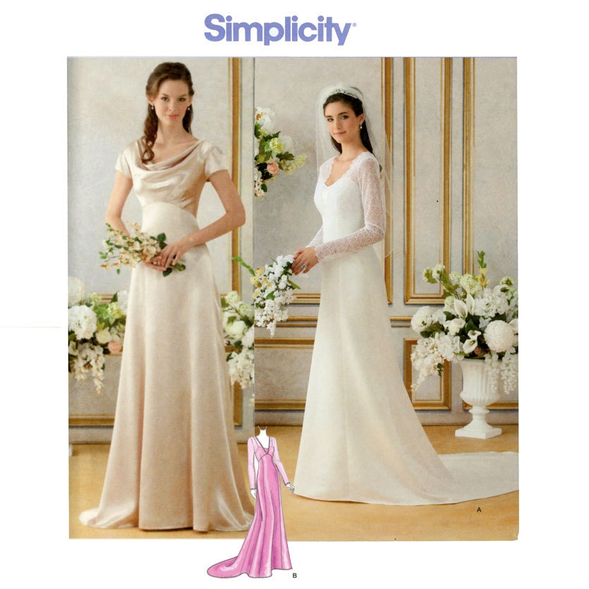  Wedding  Dress  Pattern  Bust 36 44 Uncut Simplicity 1909 Bride