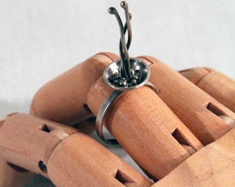 Sprouted Silver Seed Pod Ring