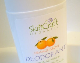 Natural Deodorant - Orange & Vanilla w/ Organic Shea / Coconut - w/ Clay and Manuka Oil - No Baking Soda 2.5 oz