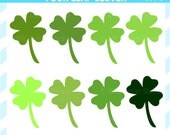 CIJ SALE - Four Leaf Clovers Clip Art - St. Patrick's Day Clip Art - Digital St. Patrick's Day Clipart Il_170x135
