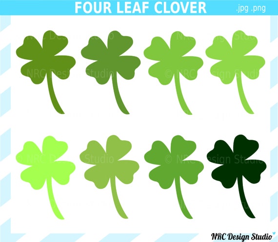 CIJ SALE - Four Leaf Clovers Clip Art - St. Patrick's Day Clip Art - Digital St. Patrick's Day Clipart Il_570xn