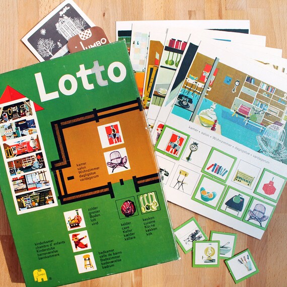 Vintage Lotto Game Board game 1960s Complete by 