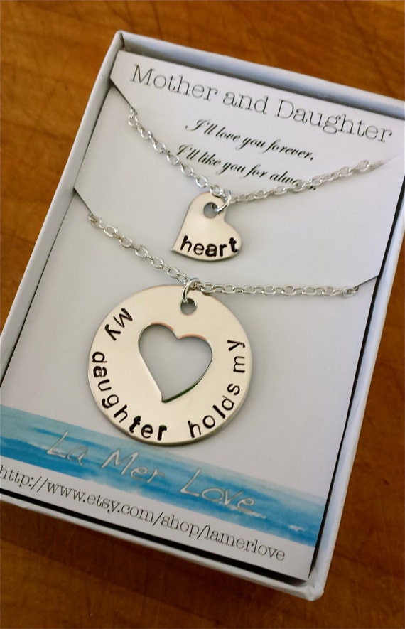 Mother and Daughter Necklace My Daughter Holds My by LaMerLove