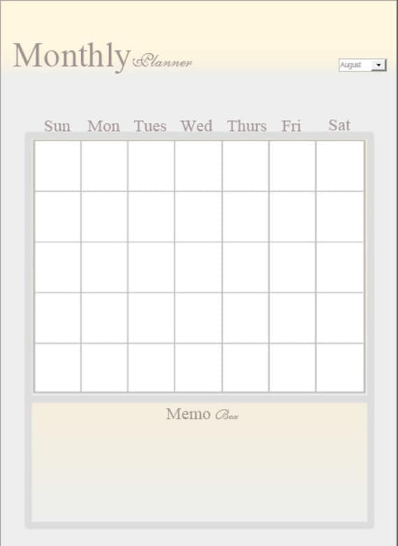 Desktop Planner / Monthly Planner / Digital Planner / Printable Planner / Desktop Calendar /Editable