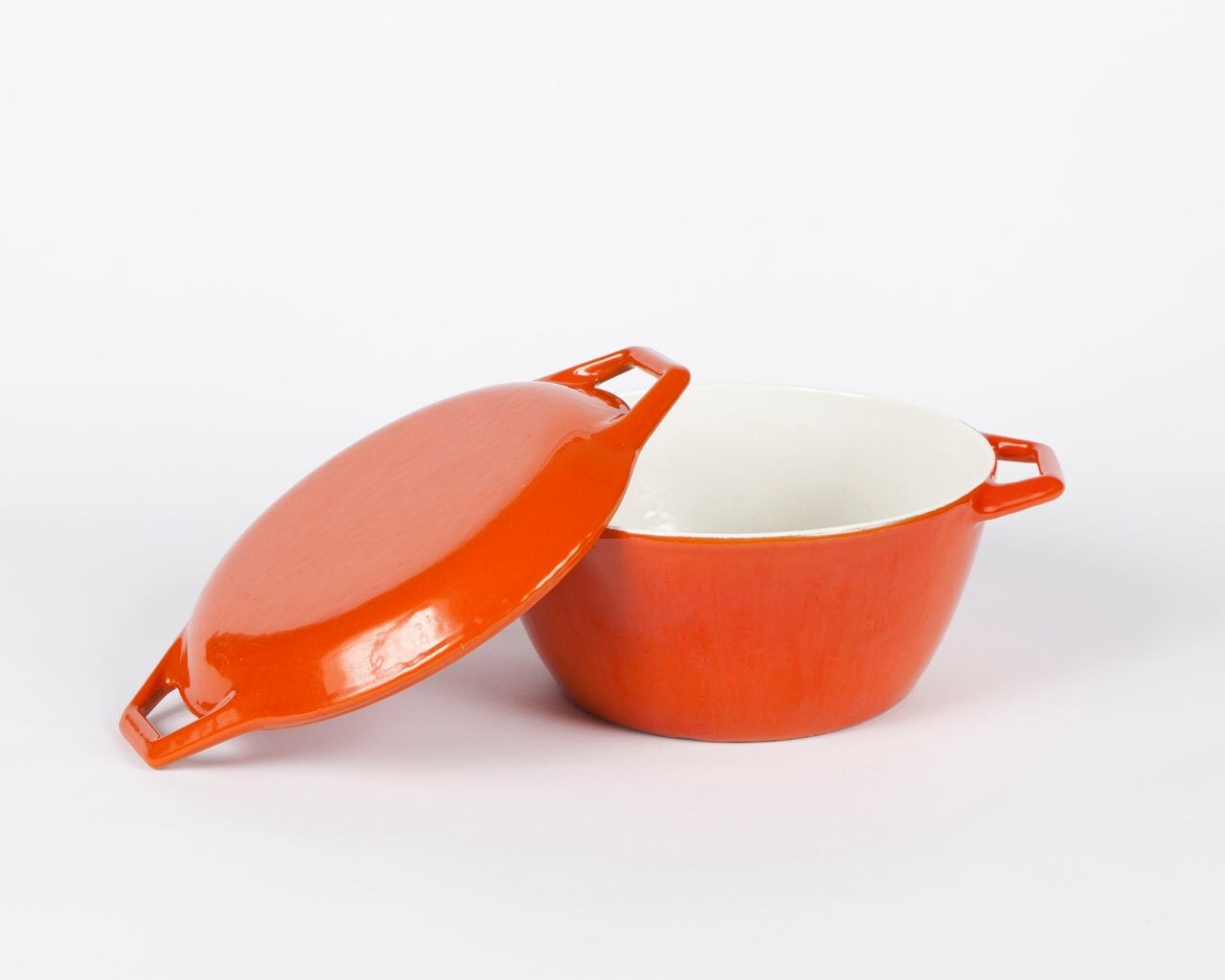 Orange Dutch Oven COPCO Denmark Enameled Steel Michael Lax for