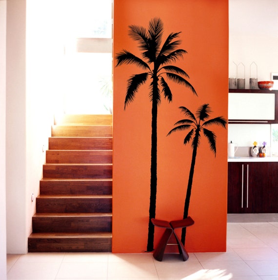 set of 2 Palm Tree Vinyl DECAL Wall art Wall stickers No