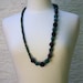 Felted by Hand Green Pearl Necklace, long with wooden beads