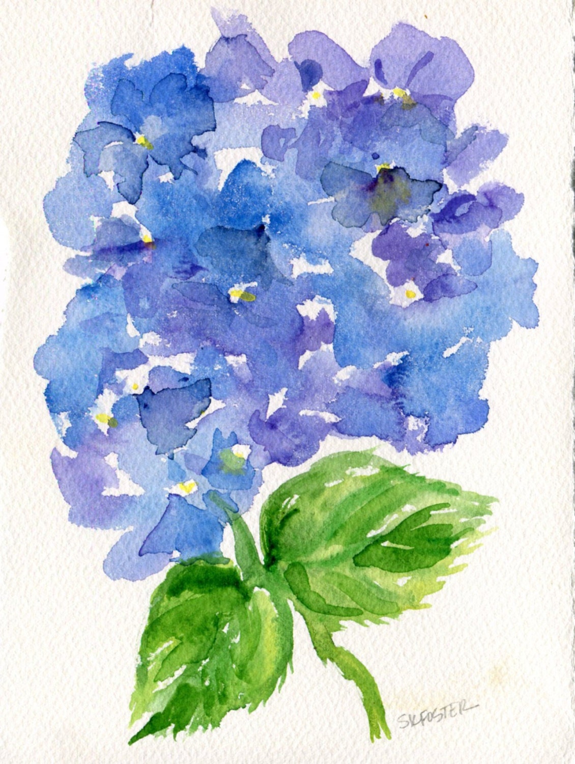 Purple And Blue Hydrangeas Watercolor Painting Original 5 X 7   Il Fullxfull.491396722 2kli 