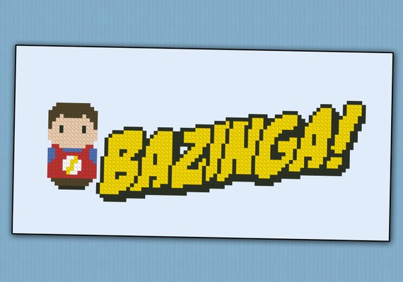 Bazinga - The Big Bang Theory parody - Cross stitch PDF Pattern