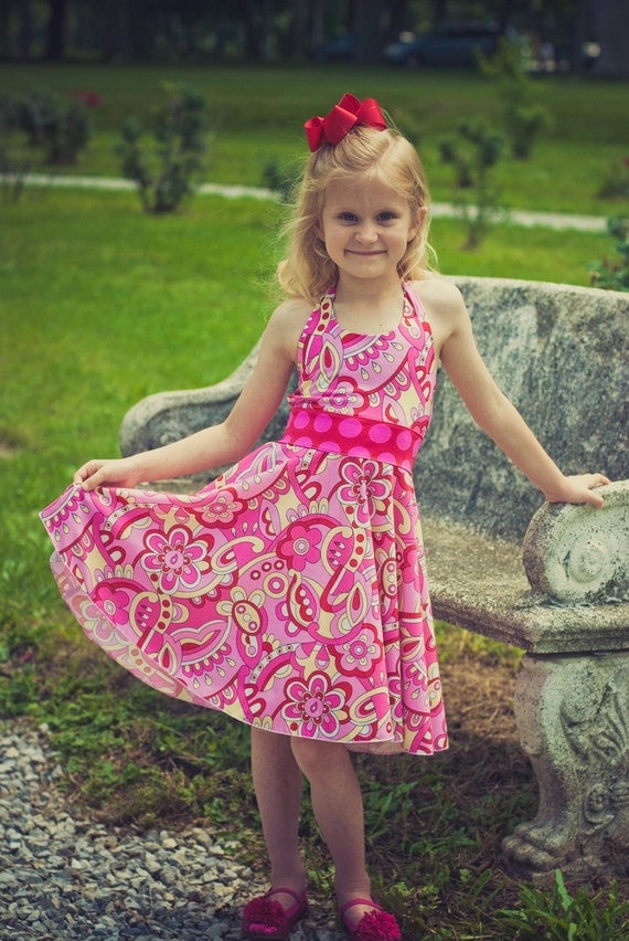 Girls dress pattern for knits toddlers and girls halter twirl