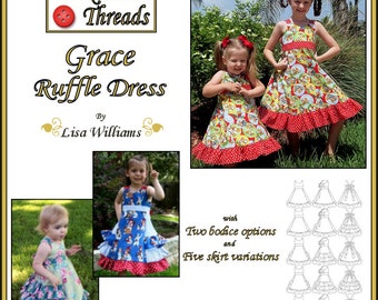 INSTANT DOWNLOAD: Grace Ruffle Dress - diy Tutorial pdf eBook Pattern - Sizes 18M to 14