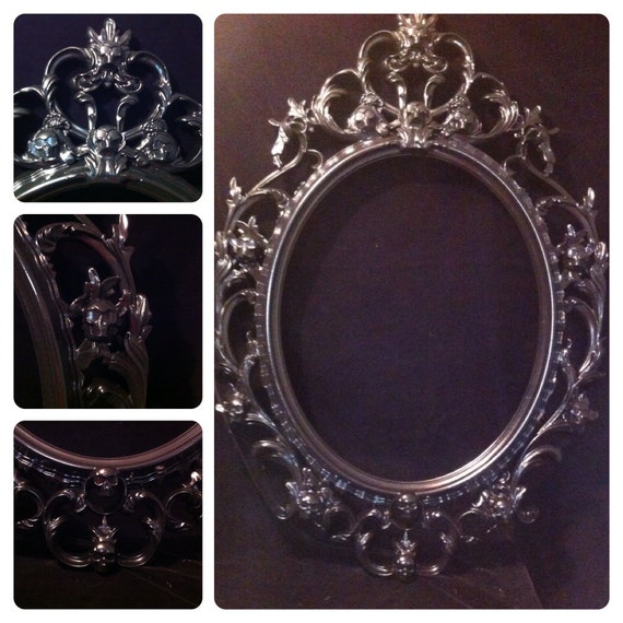 gothic tattoo mirror Chic Shabby Skull Oval Frame Mirror Picture black Gloss