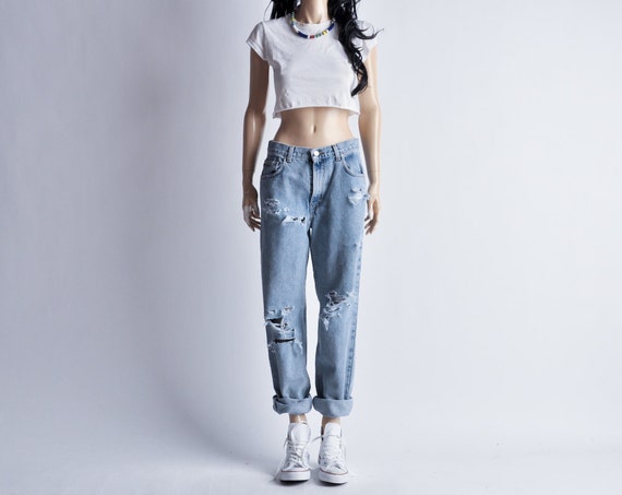baggy CALVIN KLEIN low slung ripped denim by persephonevintage