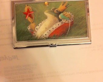 Retro Royal Frog Business Card Holder Credit Card Case