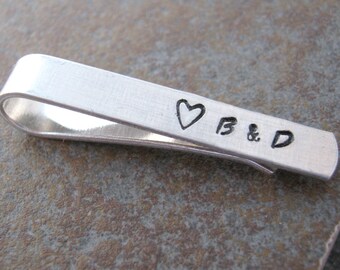 Personalized Skinny Tie Bar, aluminum, Anniversary gift, Wedding gift, customize, specs in listing, boyfriend gift, Groomsmen gift