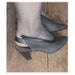 sling back shoes / denim shoes / vintage heels 7