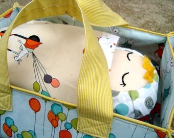 Doll and Carrier Pattern. Including doll, blankie, mattress, and carrier.