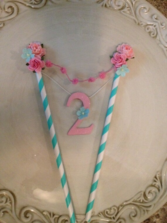 Birthday Decoration Shabby Chic Cake Bunting for Birthday Party With number Il_570xn