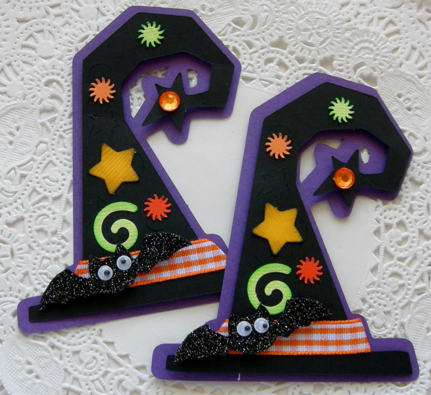 Halloween Paper EmbellishmentsSet Of 2Witch by sarasscrappin