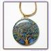 Tree of Life Ocean Blue Statement necklace, polymer clay jewelry