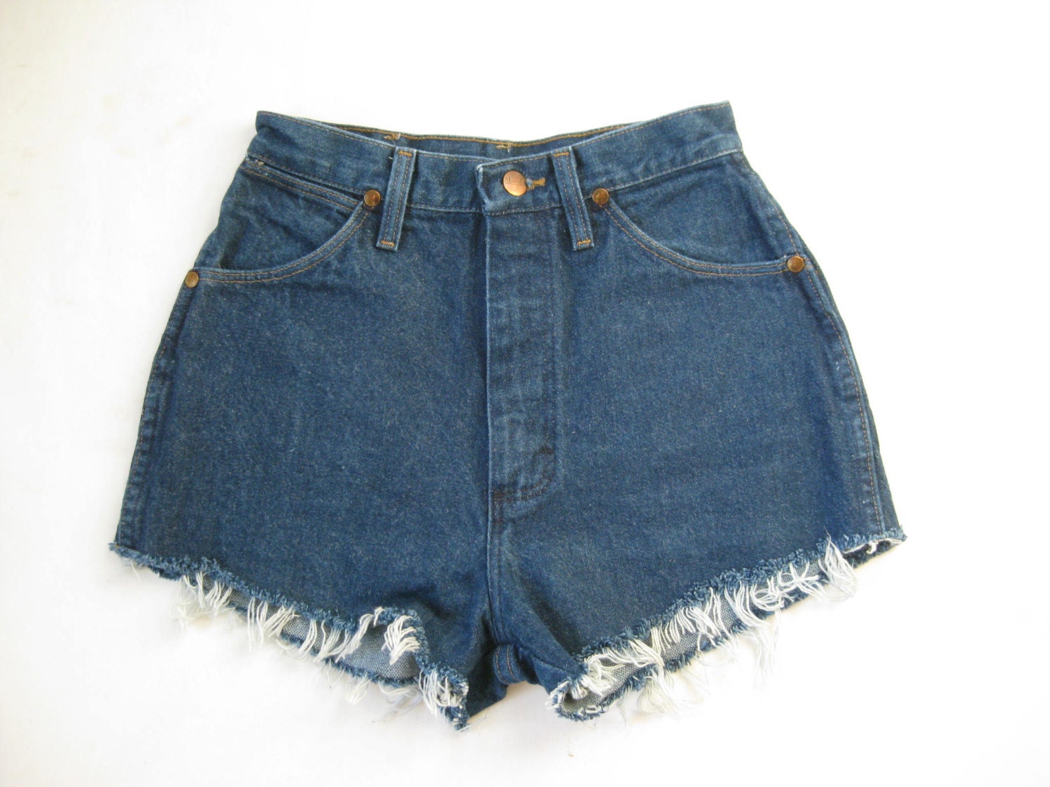 Vintage 80s Wrangler High Waist Denim Cut Off Shorts. Small