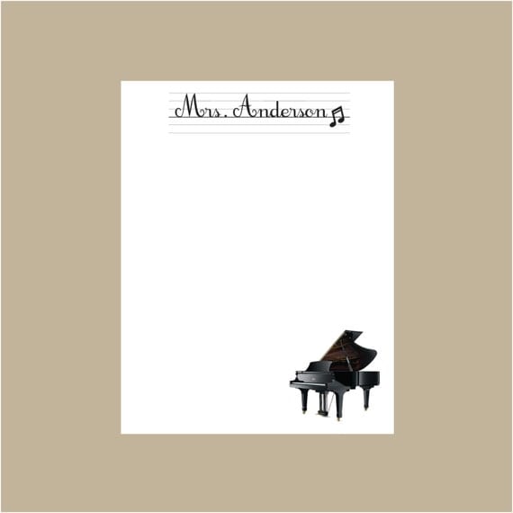 Piano Notepad Music Teacher notepad Personalized Notepad