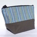 SALE Insulated Lunch Bag Eco Friendly Zip Summer Stripe Blue Lunch Bag by BonTons
